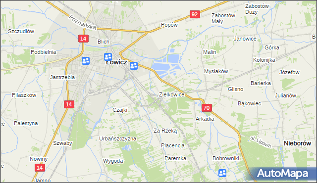 mapa Zielkowice, Zielkowice na mapie Targeo
