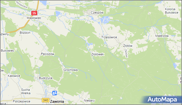 mapa Złotówek, Złotówek na mapie Targeo