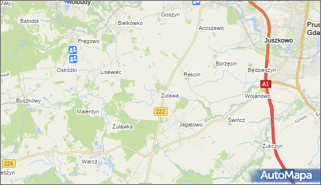 mapa Żuława, Żuława na mapie Targeo