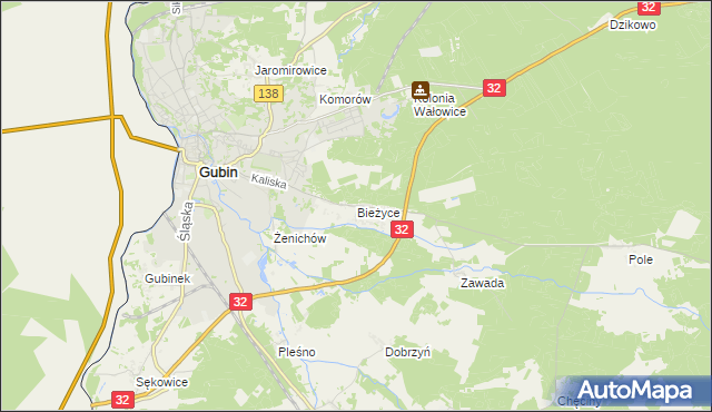 mapa Bieżyce, Bieżyce na mapie Targeo