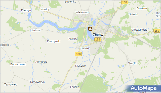 mapa Blękwit, Blękwit na mapie Targeo