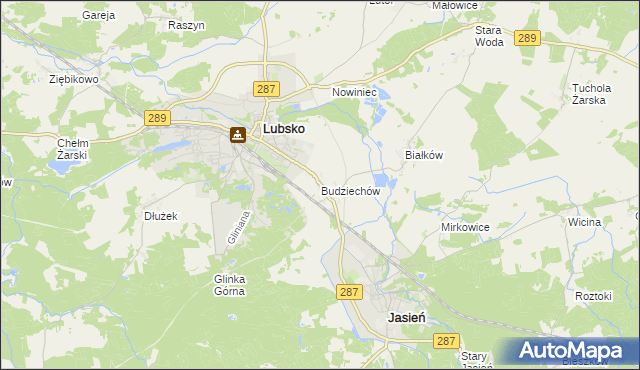 mapa Budziechów, Budziechów na mapie Targeo