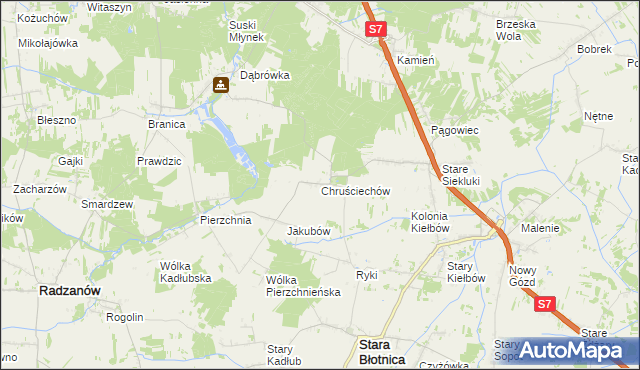 mapa Chruściechów gmina Stara Błotnica, Chruściechów gmina Stara Błotnica na mapie Targeo