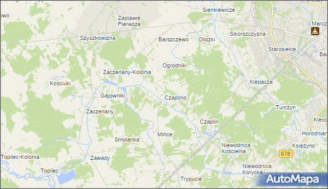 mapa Czaplino gmina Choroszcz, Czaplino gmina Choroszcz na mapie Targeo