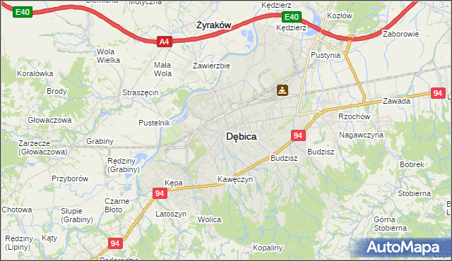 mapa Dębicy, Dębica na mapie Targeo