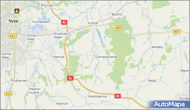 mapa Domaszkowice, Domaszkowice na mapie Targeo