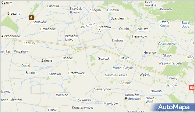 mapa Giżyczki, Giżyczki na mapie Targeo