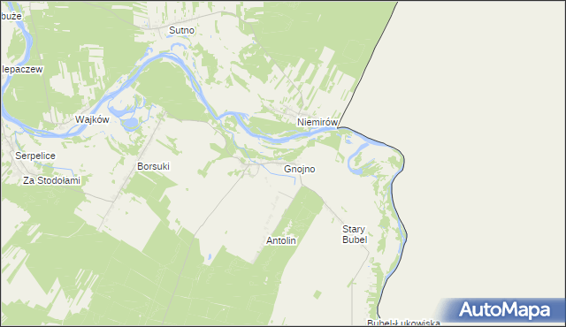 mapa Gnojno gmina Konstantynów, Gnojno gmina Konstantynów na mapie Targeo