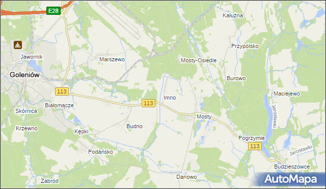 mapa Imno gmina Goleniów, Imno gmina Goleniów na mapie Targeo