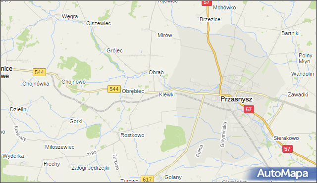 mapa Klewki gmina Przasnysz, Klewki gmina Przasnysz na mapie Targeo