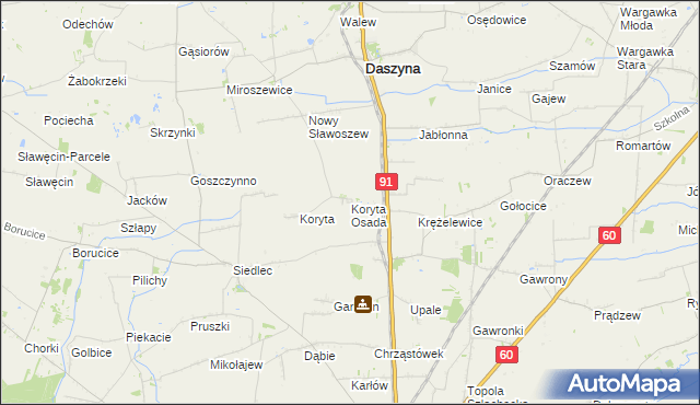 mapa Koryta Osada, Koryta Osada na mapie Targeo