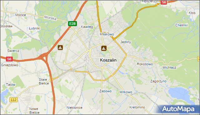 mapa Koszalina, Koszalin na mapie Targeo