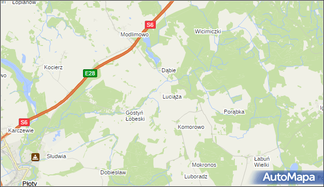 mapa Luciąża, Luciąża na mapie Targeo