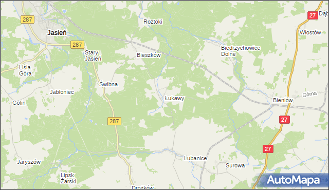 mapa Łukawy, Łukawy na mapie Targeo