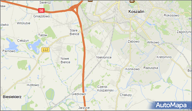 mapa Niekłonice, Niekłonice na mapie Targeo