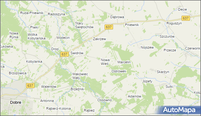 mapa Nowa Wieś gmina Dobre, Nowa Wieś gmina Dobre na mapie Targeo