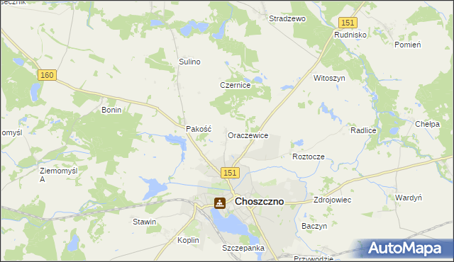 mapa Oraczewice, Oraczewice na mapie Targeo