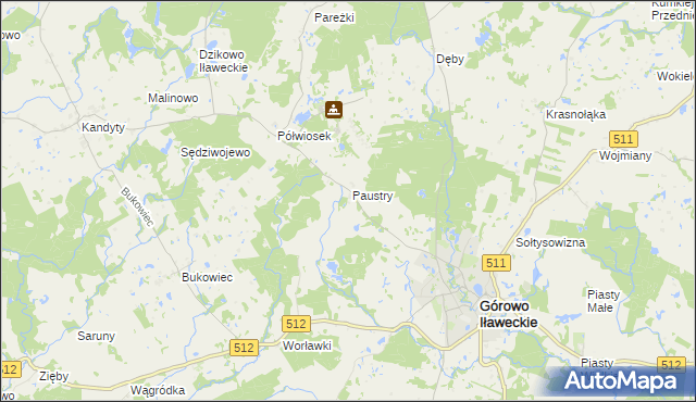 mapa Paustry Osada, Paustry Osada na mapie Targeo