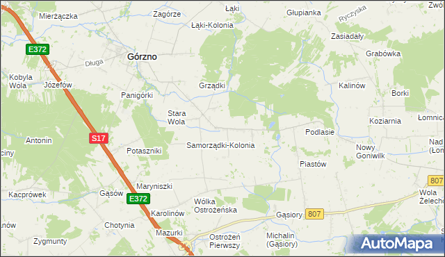 mapa Samorządki, Samorządki na mapie Targeo