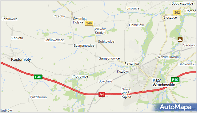 mapa Samsonowice, Samsonowice na mapie Targeo