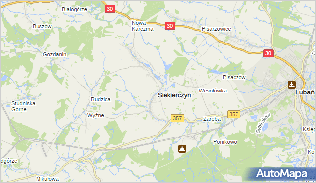 mapa Siekierczyn, Siekierczyn na mapie Targeo
