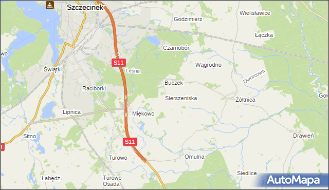 mapa Sierszeniska, Sierszeniska na mapie Targeo