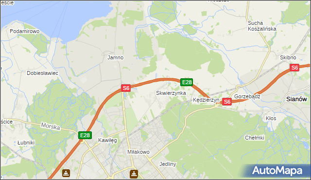 mapa Skwierzynka, Skwierzynka na mapie Targeo