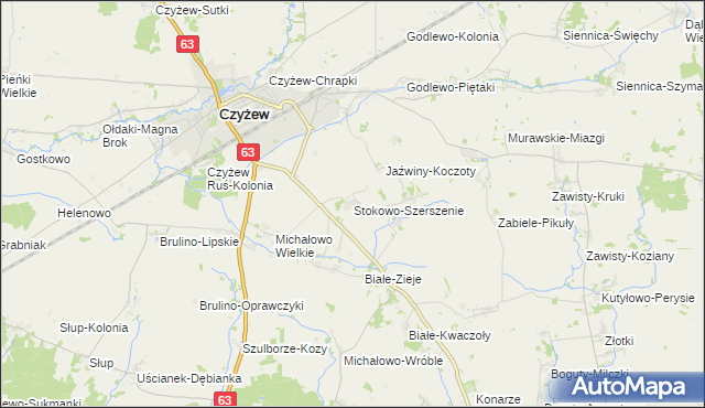 mapa Stokowo-Szerszenie, Stokowo-Szerszenie na mapie Targeo