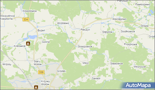 mapa Straszowice, Straszowice na mapie Targeo