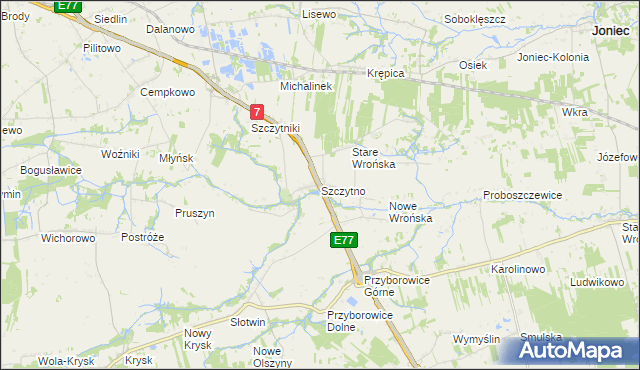 mapa Szczytno gmina Załuski, Szczytno gmina Załuski na mapie Targeo