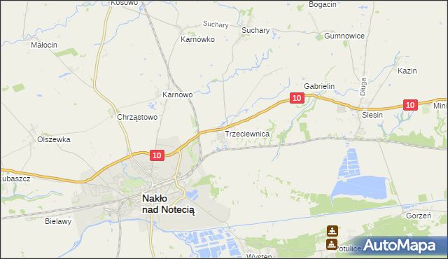 mapa Trzeciewnica, Trzeciewnica na mapie Targeo