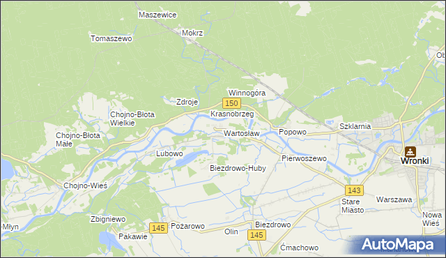 mapa Wartosław, Wartosław na mapie Targeo