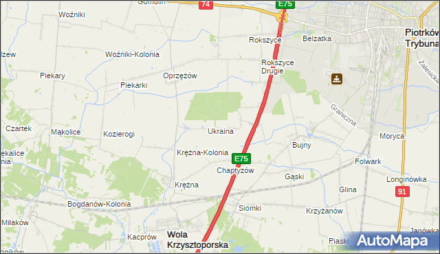 mapa Wola Rokszycka, Wola Rokszycka na mapie Targeo