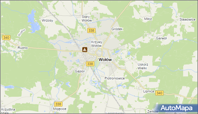 mapa Wołów, Wołów na mapie Targeo