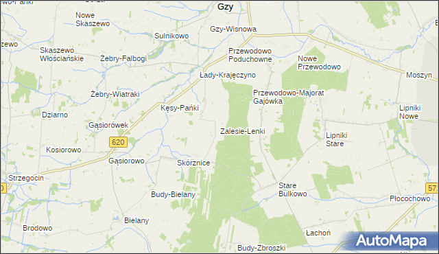 mapa Zalesie-Lenki, Zalesie-Lenki na mapie Targeo