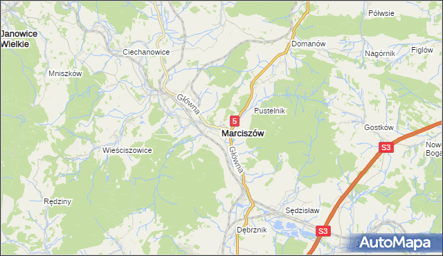 mapa Marciszów, Marciszów na mapie Targeo