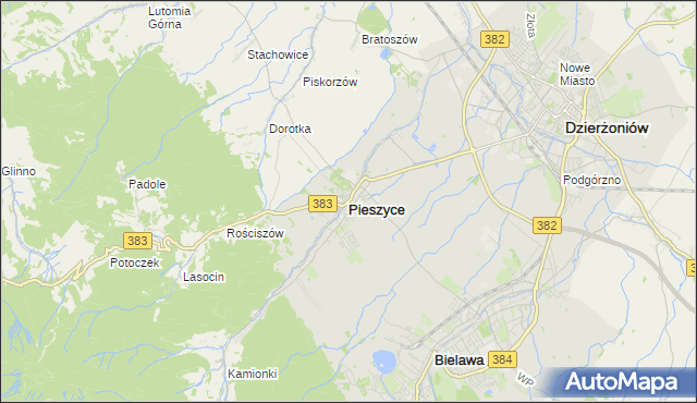 mapa Pieszyce, Pieszyce na mapie Targeo