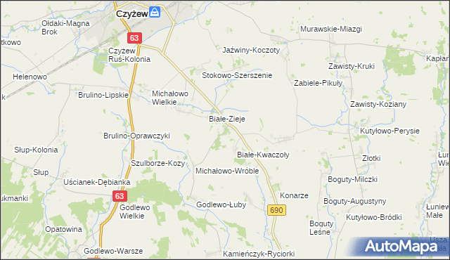 mapa Białe-Szczepanowice, Białe-Szczepanowice na mapie Targeo