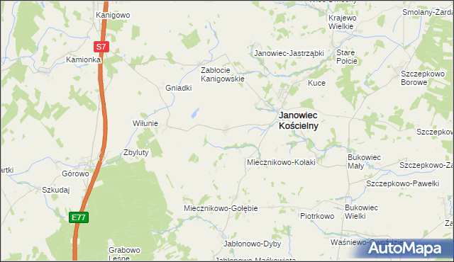 mapa Janowiec-Leśniki, Janowiec-Leśniki na mapie Targeo