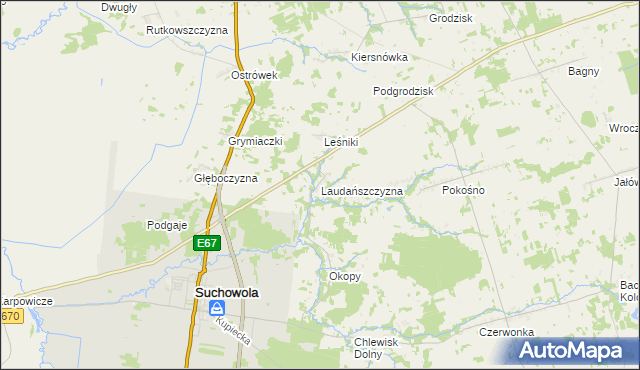 mapa Laudańszczyzna, Laudańszczyzna na mapie Targeo