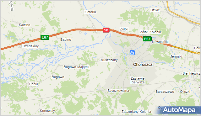 mapa Ruszczany, Ruszczany na mapie Targeo