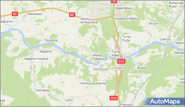 mapa Wólka Nadbużna gmina Siemiatycze, Wólka Nadbużna gmina Siemiatycze na mapie Targeo