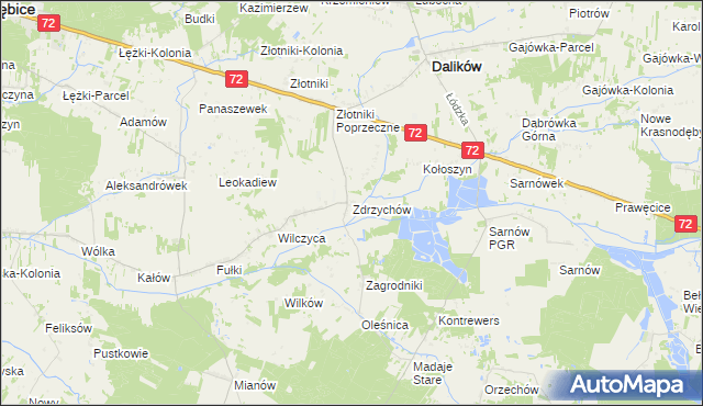 mapa Zdrzychów, Zdrzychów na mapie Targeo