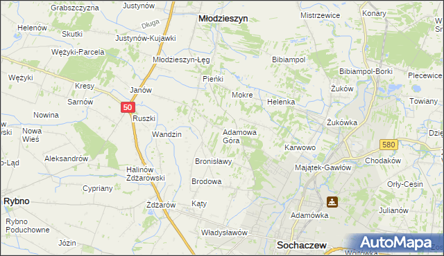 mapa Adamowa Góra, Adamowa Góra na mapie Targeo