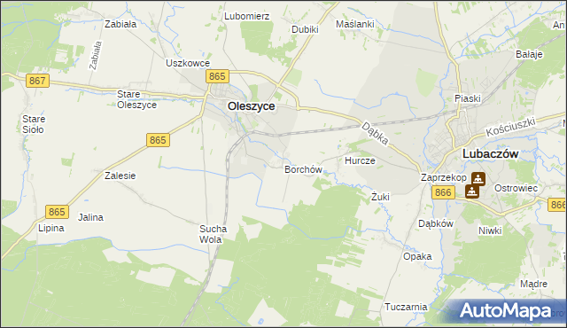 mapa Borchów, Borchów na mapie Targeo