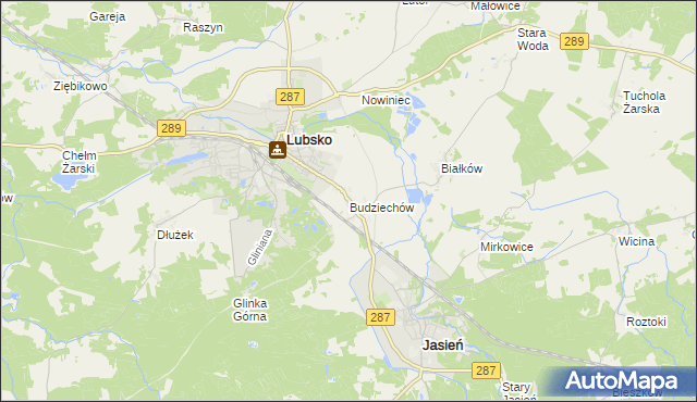 mapa Budziechów, Budziechów na mapie Targeo