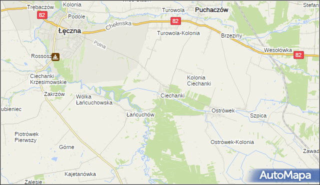 mapa Ciechanki, Ciechanki na mapie Targeo