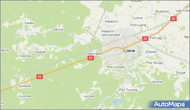 mapa Czersk powiat chojnicki, Czersk powiat chojnicki na mapie Targeo