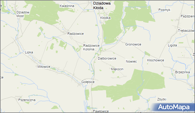 mapa Dalborowice, Dalborowice na mapie Targeo