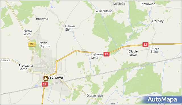 mapa Dębowa Łęka, Dębowa Łęka na mapie Targeo